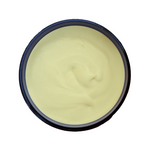 Shea Med Better Butter is packaged in a convenient wide-mouth jar. The raw shea butter blend is a yellow color with full spectrum C B D oil, tumeric, peppermint, and eucalyptus. Great for skin and hair, menstrual relief, soothes aches, soar muscles and more.